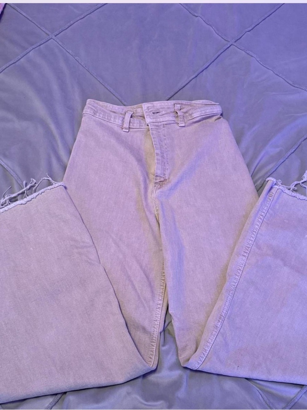Zara Lavender High-Rise Wide-Leg Jea